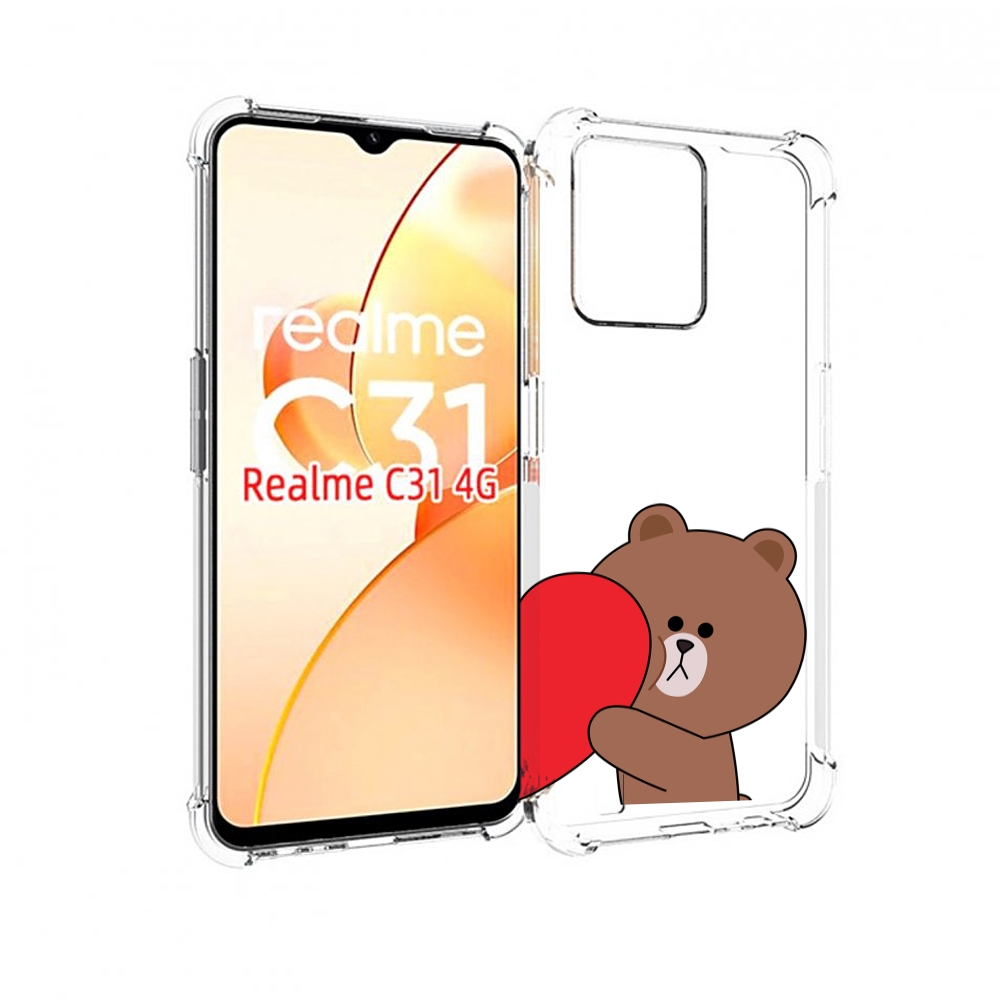 

Чехол MyPads медвежонок детский для OPPO Realme C31, Прозрачный, Tocco