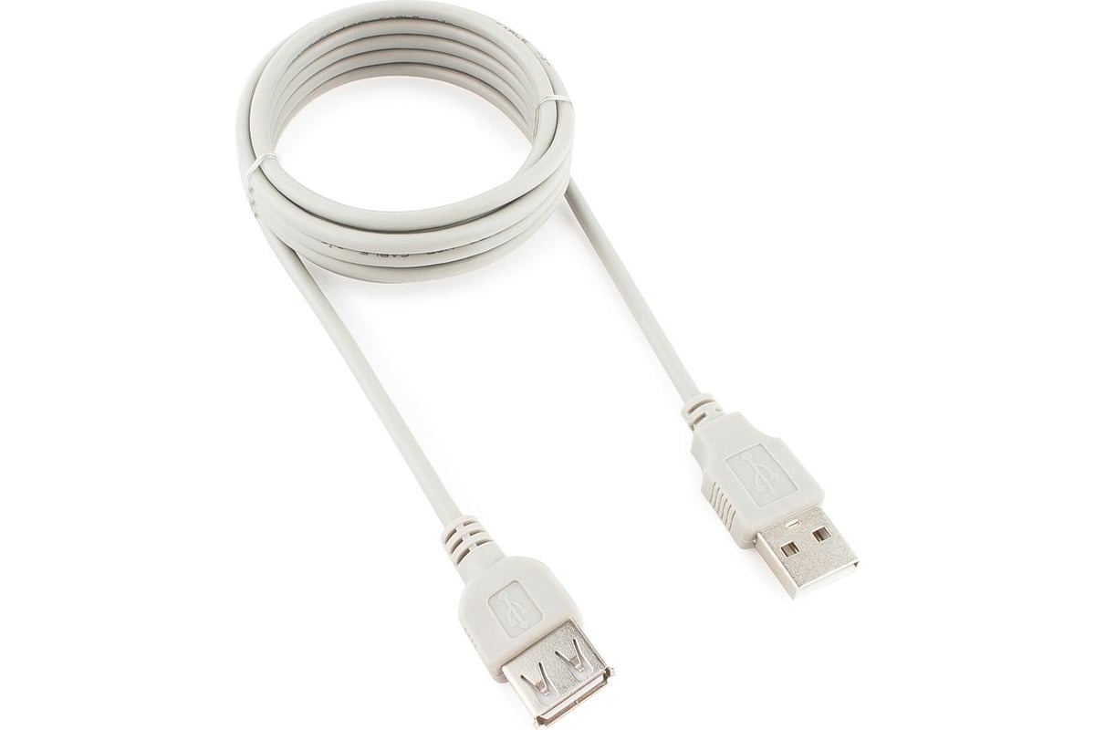 Кабель-удлинитель USB2.0  USB Am -  USB Af,  1.8м,  серый