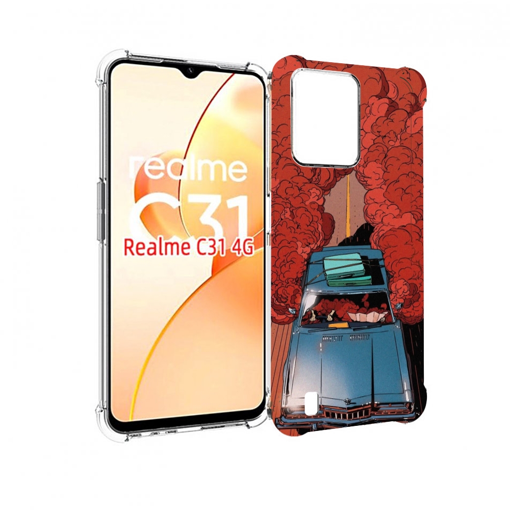 

Чехол MyPads машина мчится с дымком для OPPO Realme C31, Прозрачный, Tocco