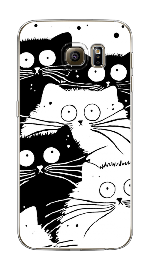 

Чехол Awog на Samsung Galaxy S6 edge "Коты черно-белые", Черный;белый, 24450-2