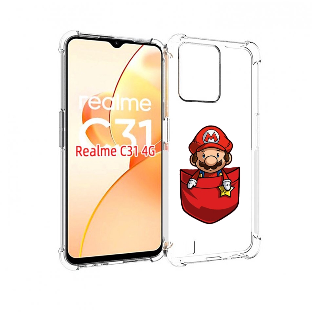 

Чехол MyPads марио в кармашке детский для OPPO Realme C31, Прозрачный, Tocco