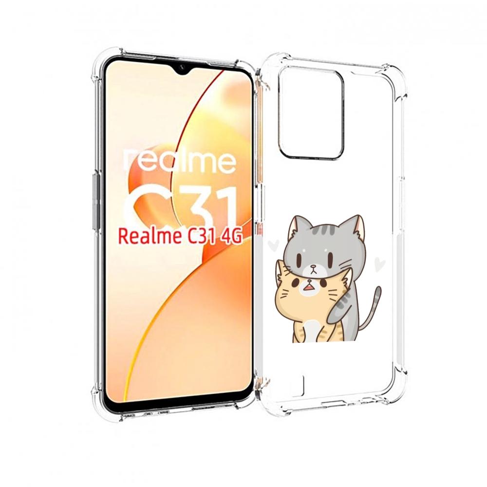 

Чехол MyPads любящие-коты для OPPO Realme C31, Прозрачный, Tocco