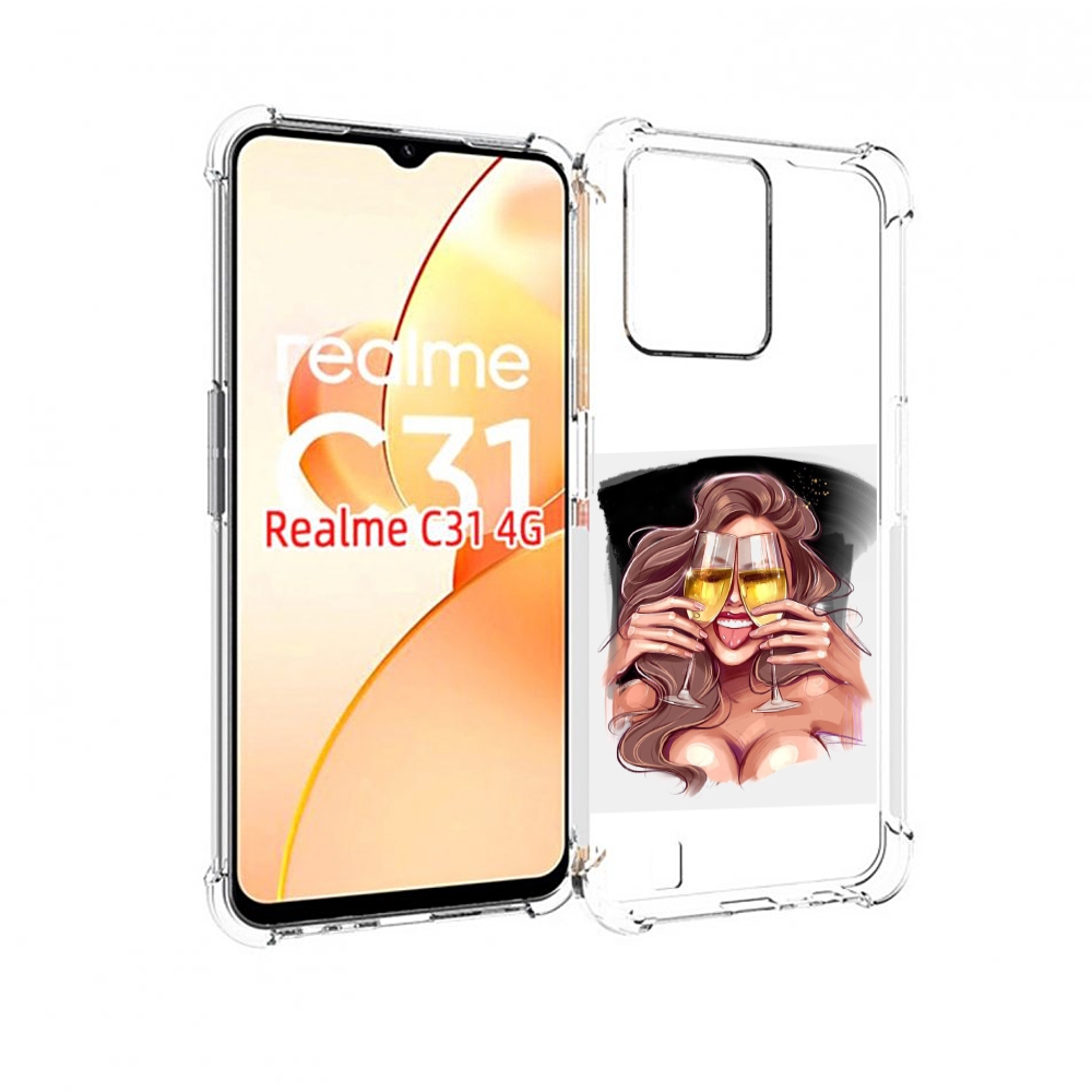 

Чехол MyPads любительница-шампанского-модель женский для OPPO Realme C31, Прозрачный, Tocco