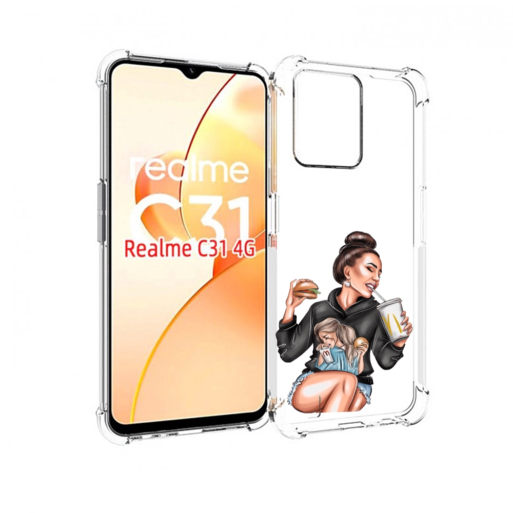 

Чехол MyPads любительница-макдональдс женский для OPPO Realme C31, Прозрачный, Tocco