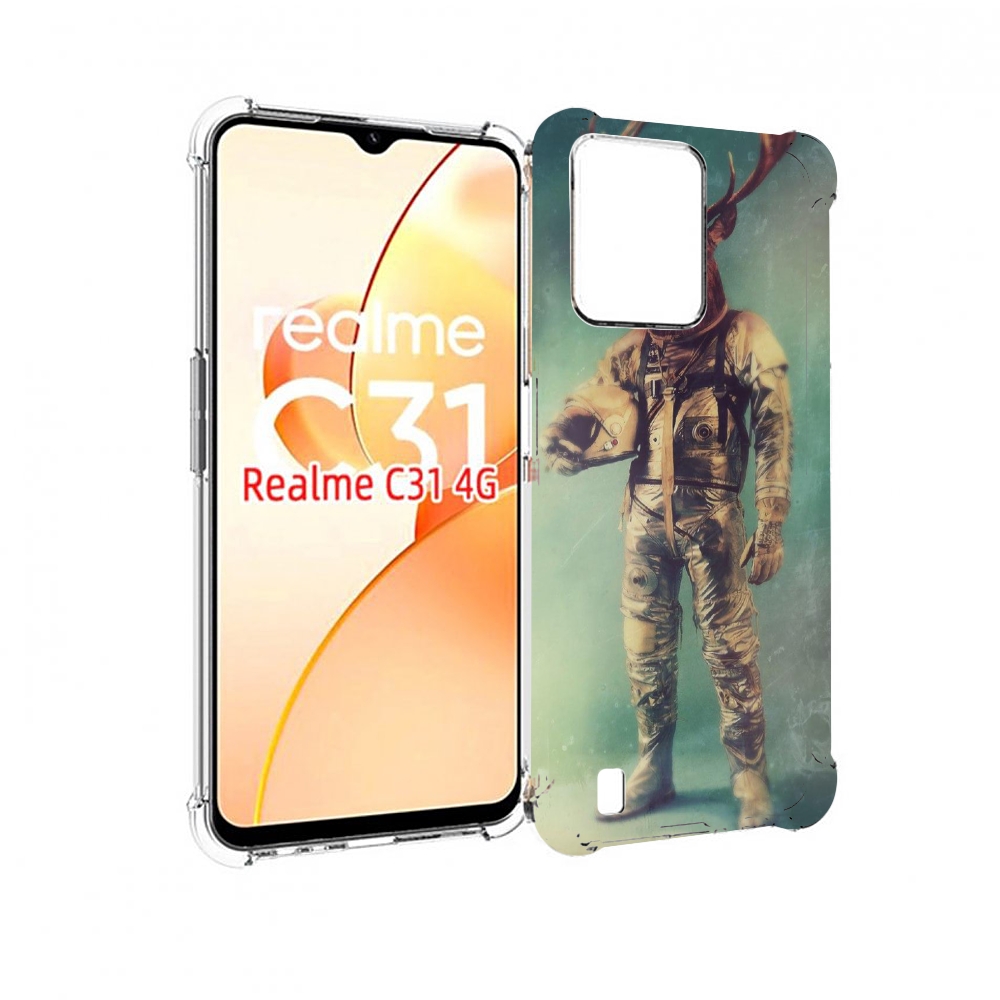 

Чехол MyPads лось космонавт для OPPO Realme C31, Прозрачный, Tocco