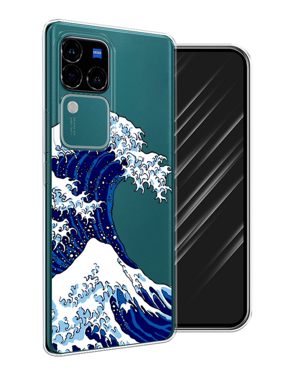 

Чехол Awog на Vivo V30 Pro/S18 Pro "Волна в Канагаве", Синий;белый, 2610050-1