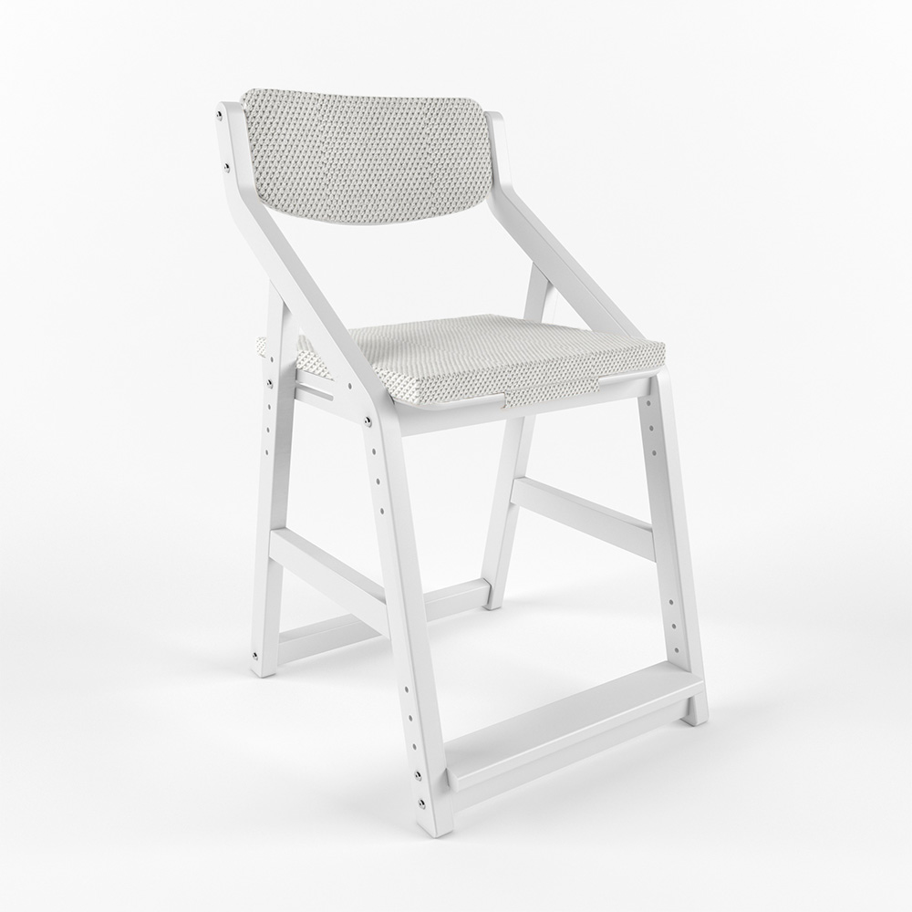 Стул растущий Робин Wood с чехлом, Белый велюр