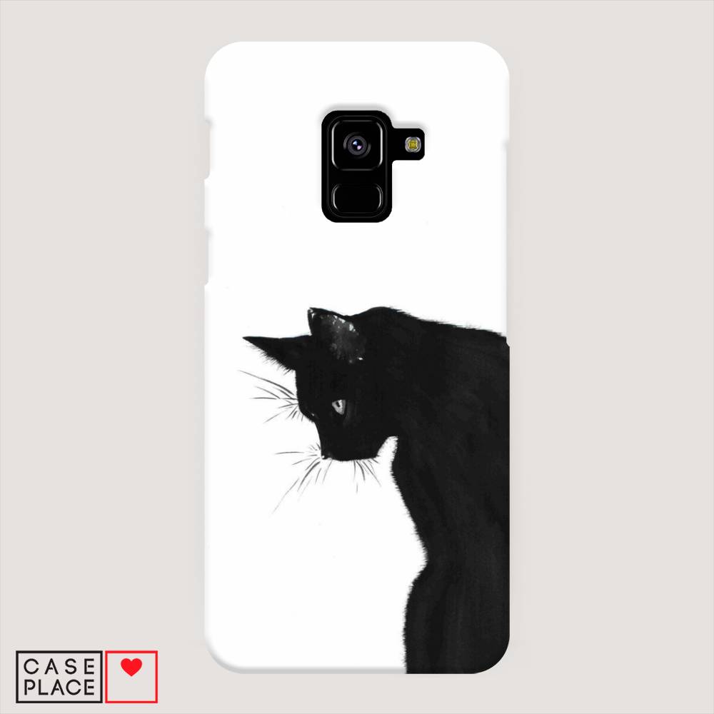 фото Пластиковый чехол "black cat" на samsung galaxy a8 2018 awog