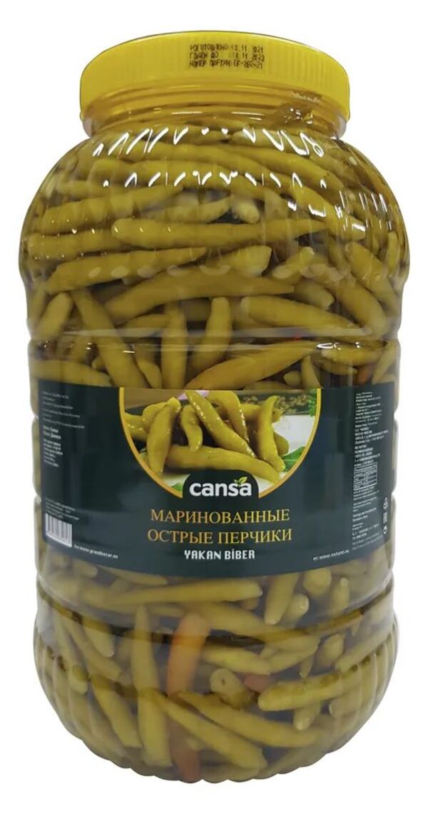 

Турецкие маринованные острые перчики, Якан бибер, "Cansa", Yakan Biber, 5000гр.