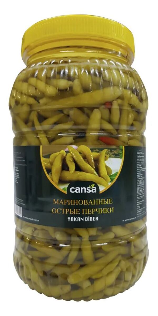 

Турецкие маринованные острые перчики, Якан бибер, "Cansa", Yakan Biber, 2850г