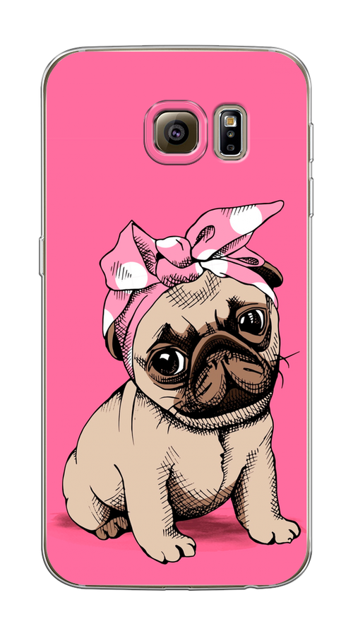 

Чехол Awog на Samsung Galaxy S6 edge "Dog Pin-Up", Розовый;бежевый, 24450-2