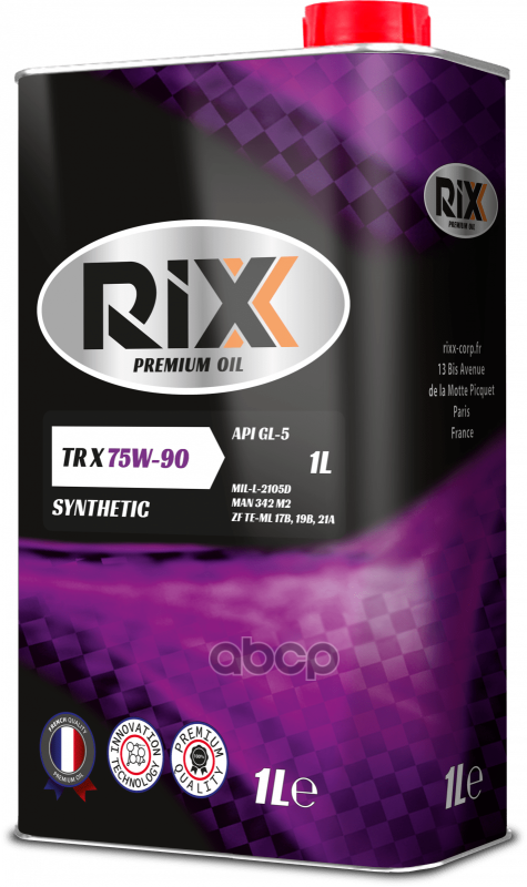 Rixx Tr V 75w-90 Gl-5 Масло Трансмис. Синтетическое 1л Rixx Rx0011trx RIXX арт. RX0011TRX