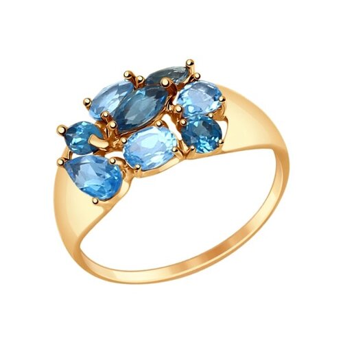 

Кольцо из золота р. 18,5 SOKOLOV 714680, топаз, 714680