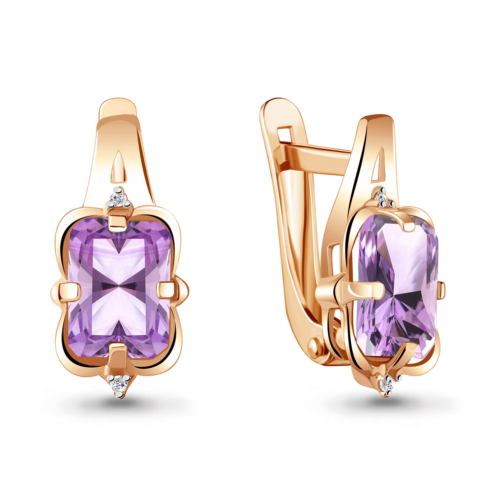 

Серьги из серебра с аметистом Aquamarine 4468104_925_з, 4468104_925_з