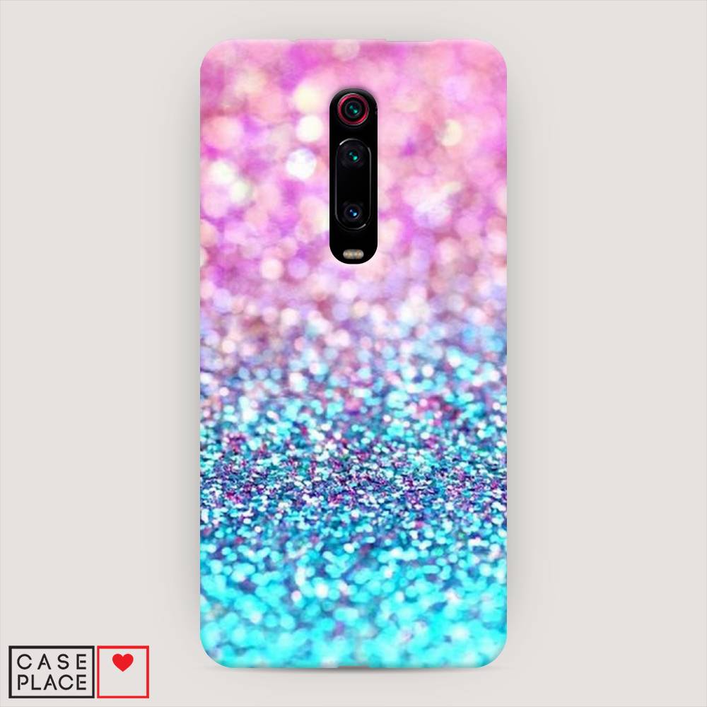 

Пластиковый чехол "Розово-голубые глиттеры рисунок" на Xiaomi Mi 9T