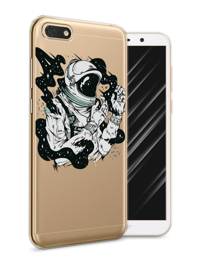 

Чехол Awog на Honor 7A "Космонавт арт", Черный;белый;прозрачный, 65250-7