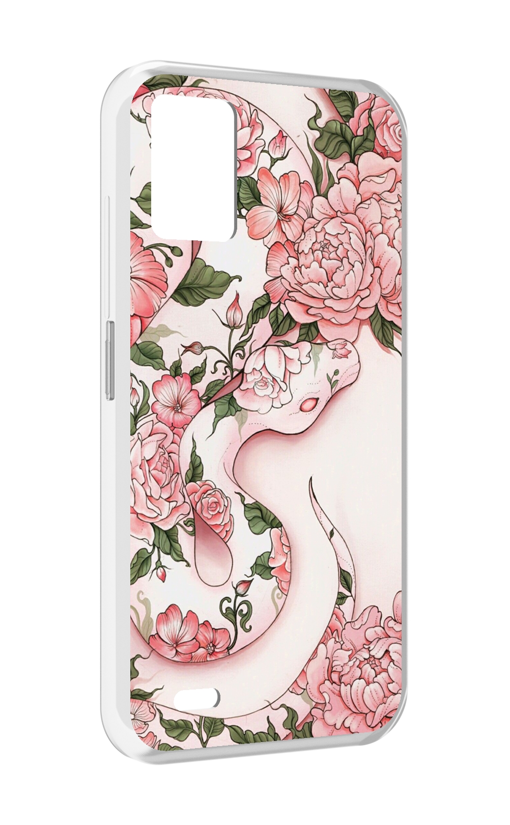 

Чехол MyPads змея-в-розовых-цветах женский для UMIDIGI Bison 1, Прозрачный, Tocco