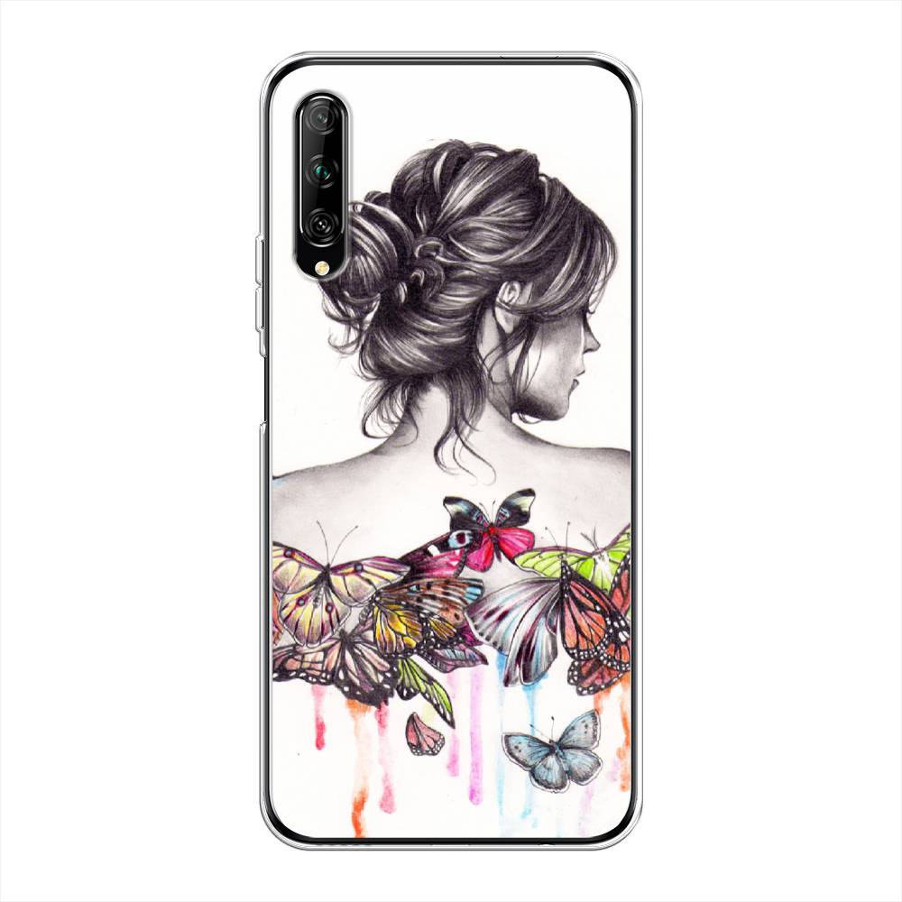 фото Чехол awog "девушка с бабочками" для huawei y9s
