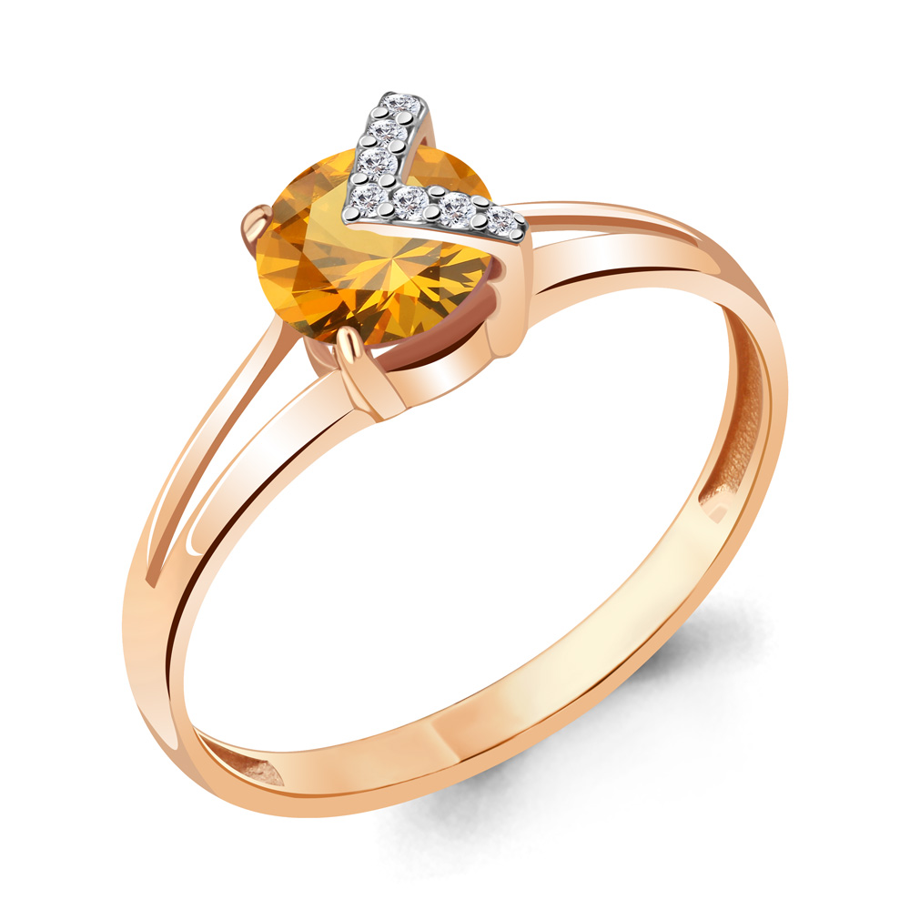 

Кольцо из серебра с цитрином р. , Aquamarine 6941806А_925_з, 6941806А_925_з