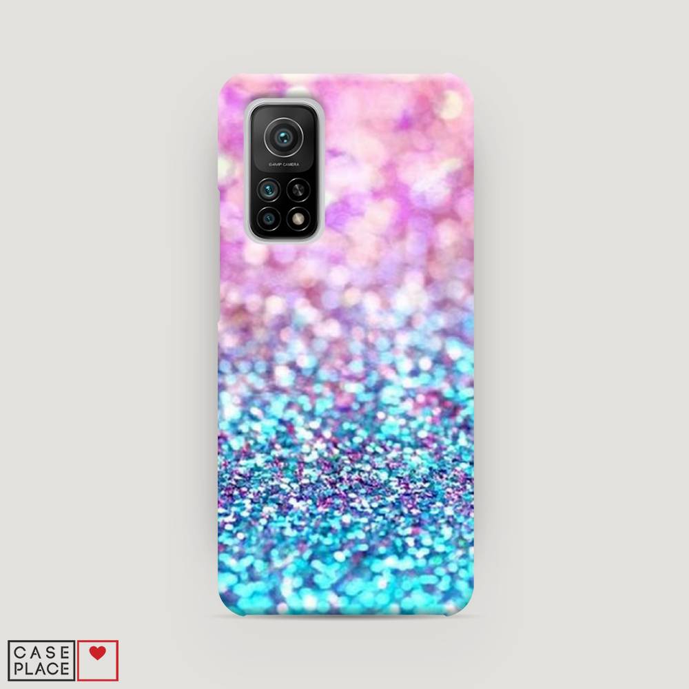 

Пластиковый чехол "Розово-голубые глиттеры рисунок" на Xiaomi Mi 10T