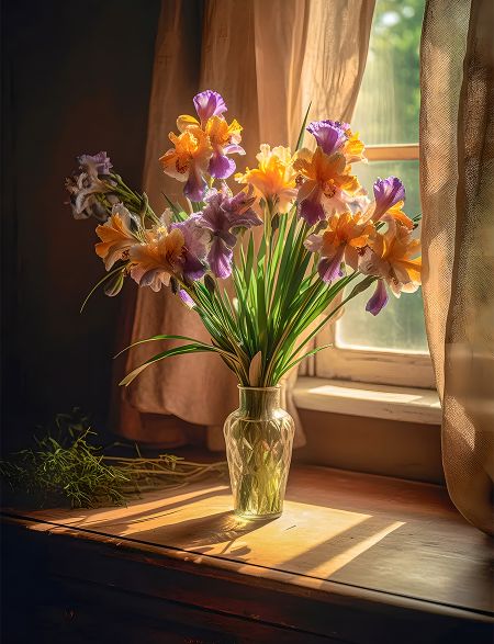 

Алмазная мозаика без подрамника Букет ирисов, 50x40 см, 30 цветов, 62899, РА-253