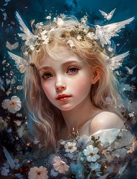 

Алмазная мозаика без подрамника Маленькая фея, 90x70 см, 30 цветов, 62883, РА-251