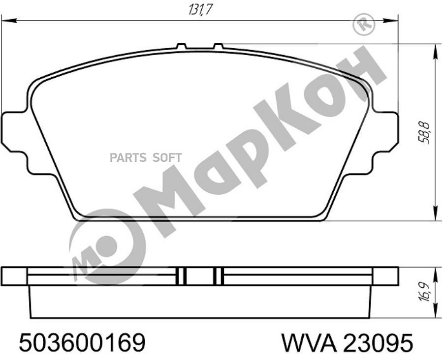 

Тормозные колодки MARKON503600169, 503600169