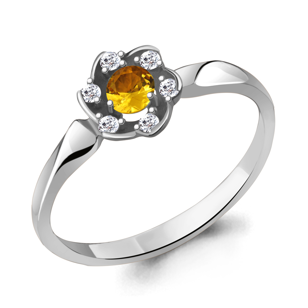 

Кольцо из серебра с цитрином р. , Aquamarine 6941406А_925_р, 6941406А_925_р