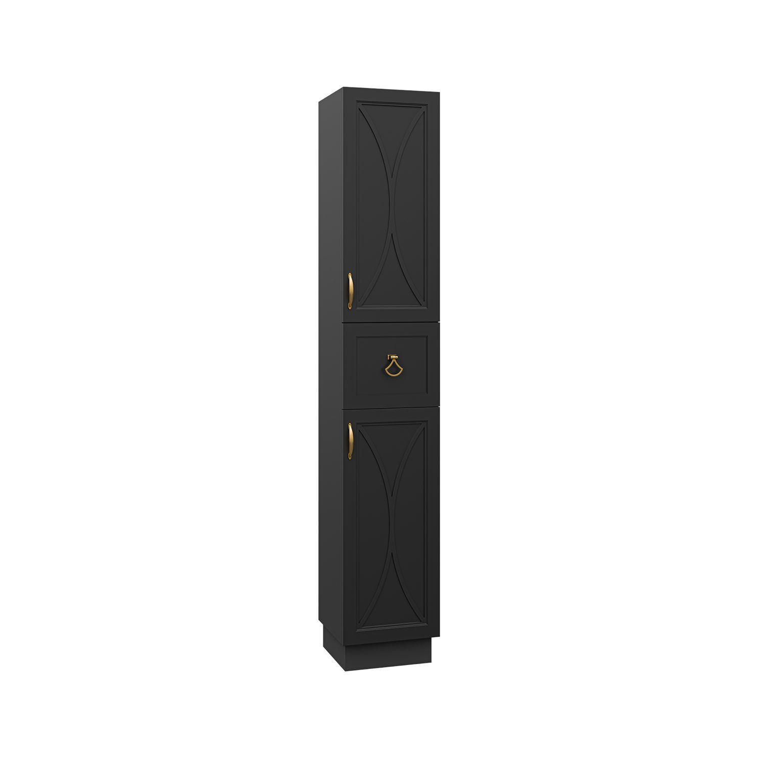 Шкаф-пенал Misty Амбра 35 черный правый пенал для кистей 380 x 90 мм фк 3 кожзам чёрный