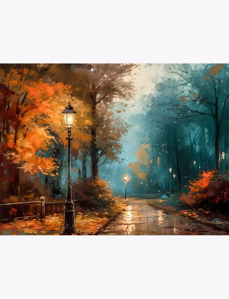 

Алмазная мозаика без подрамника Осенний парк, 70x50 см, 30 цветов, 62873, РА-250
