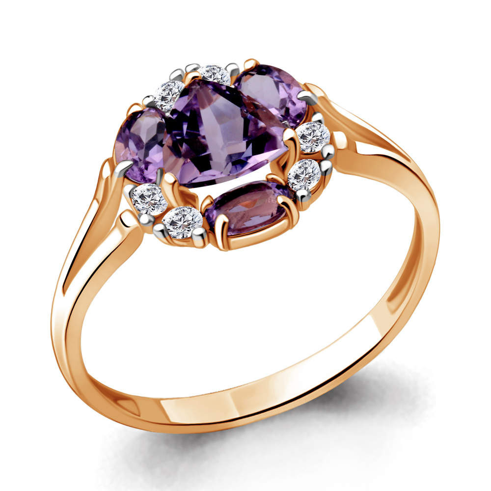

Кольцо из серебра с аметистом р. 18 Aquamarine 6941204А_925_з, 6941204А_925_з