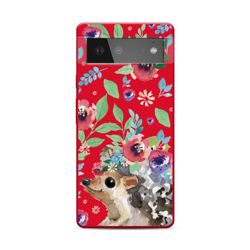 

Чехол Awog на Google Pixel 6 "Ежик в цветах акварель", Разноцветный, 270853-1