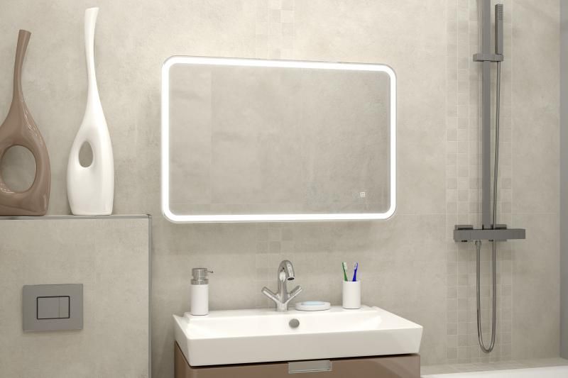 Зеркало-шкаф с подсветкой Misty ТОКИО 900х530 с розеткой LED пуфик квадратный токио 2
