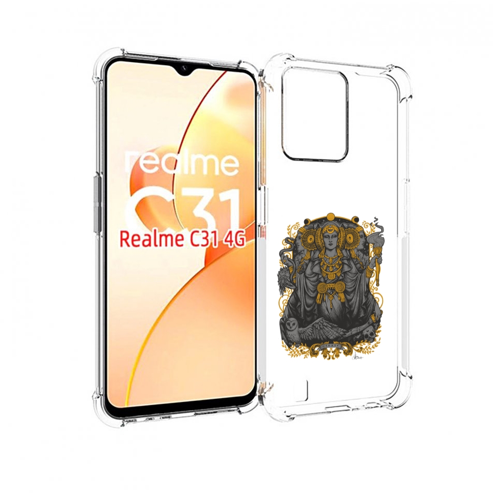 

Чехол MyPads божество с золотыми элементами для OPPO Realme C31, Прозрачный, Tocco