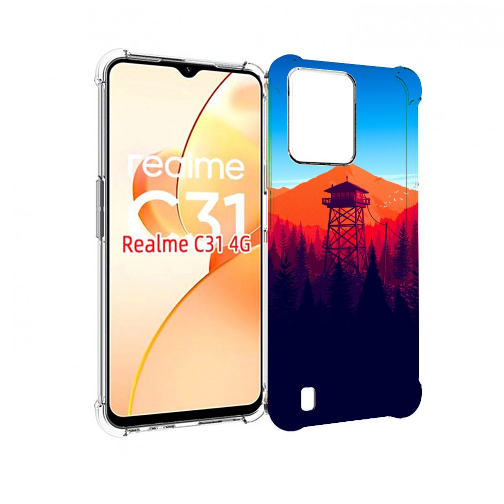 

Чехол MyPads лес с оранжевыми горами для OPPO Realme C31, Прозрачный, Tocco