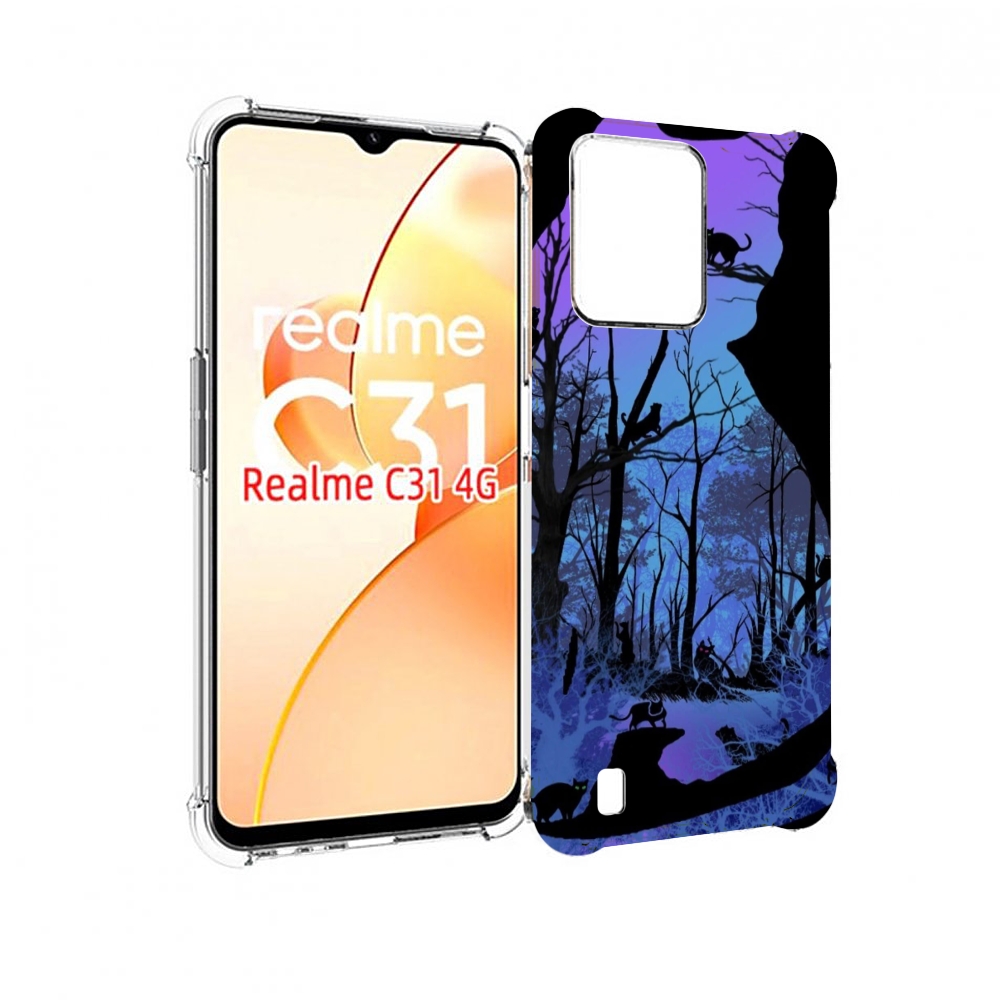 

Чехол MyPads лес внутри кота для OPPO Realme C31, Прозрачный, Tocco
