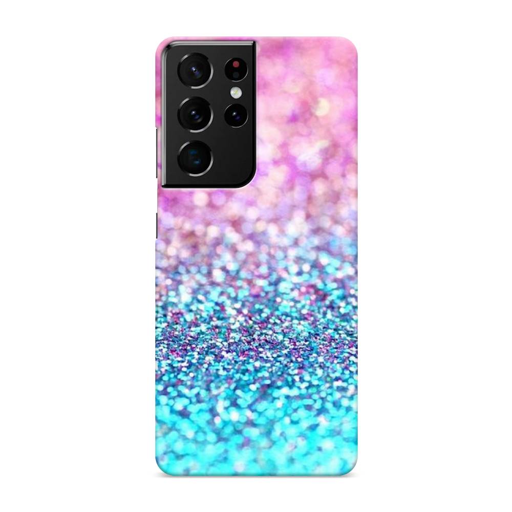 

Пластиковый чехол "Розово-голубые глиттеры рисунок" на Samsung Galaxy S21 Ultra