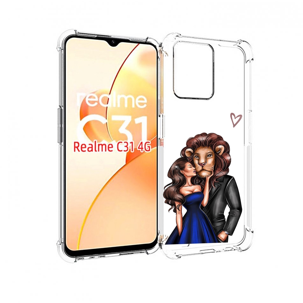 Чехол MyPads лев-в-смокинге для OPPO Realme C31