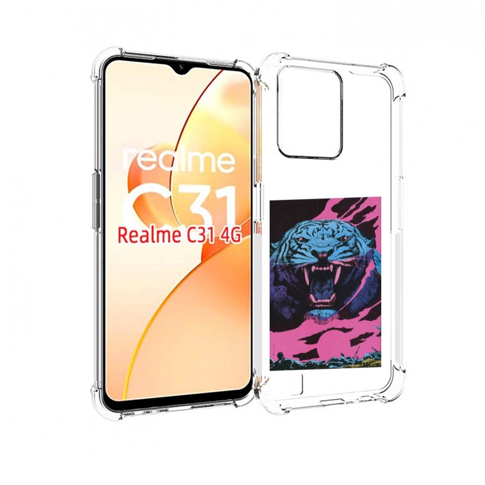 

Чехол MyPads лев с розовыми зубами для OPPO Realme C31, Прозрачный, Tocco