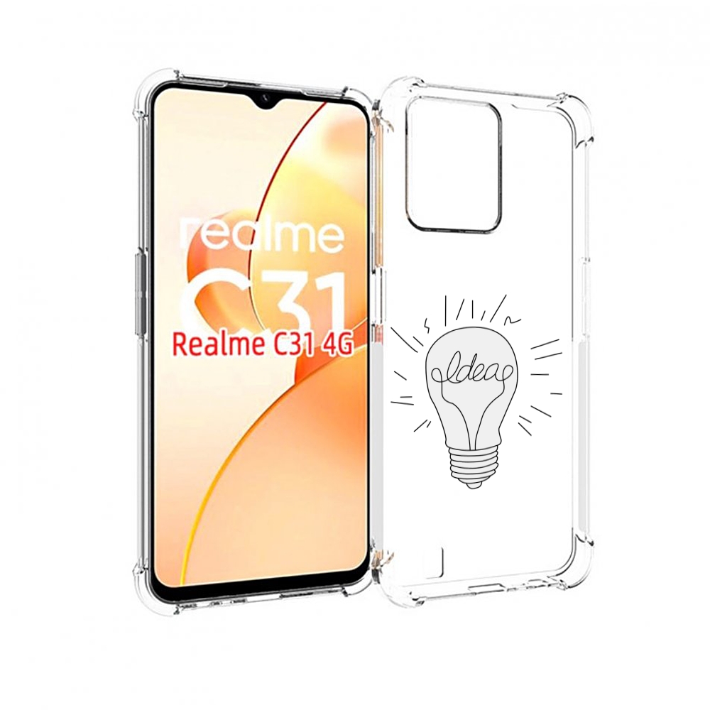 

Чехол MyPads лампочка-с-идеей для OPPO Realme C31, Прозрачный, Tocco