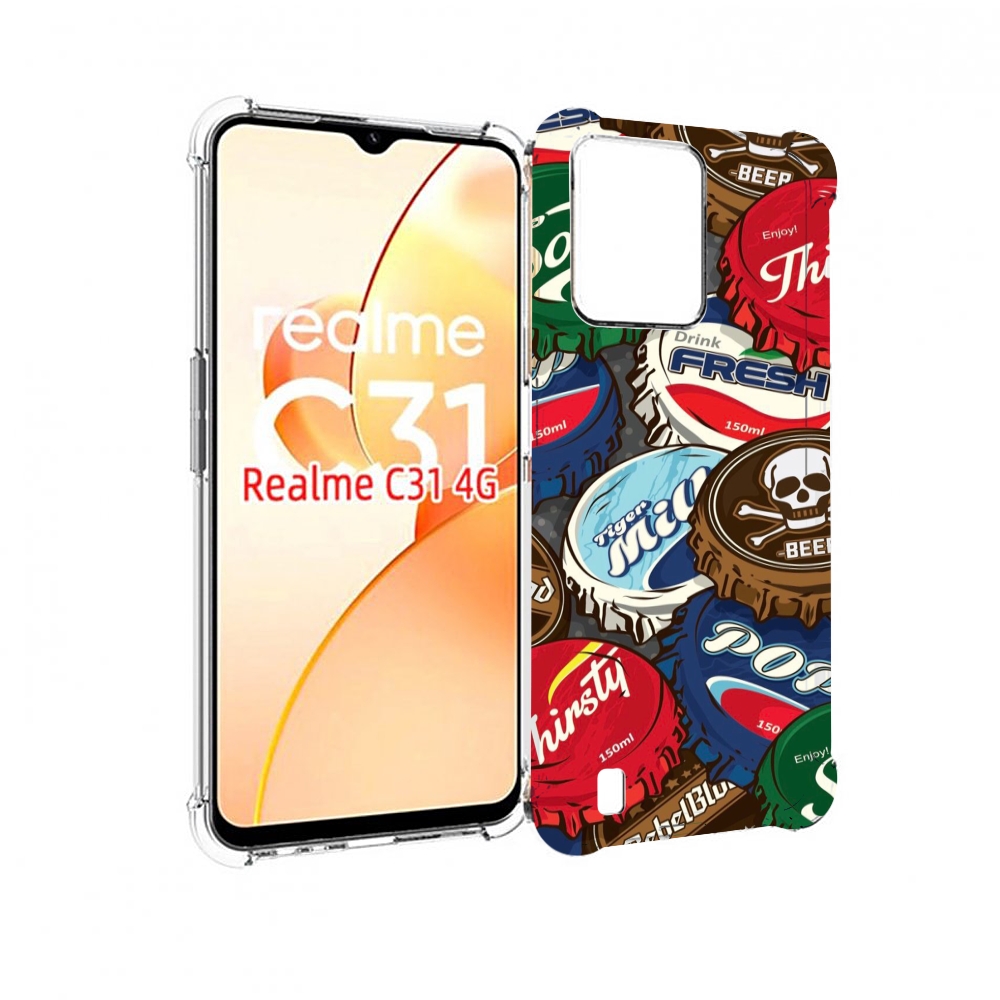 

Чехол MyPads крышки от баночек для OPPO Realme C31, Прозрачный, Tocco