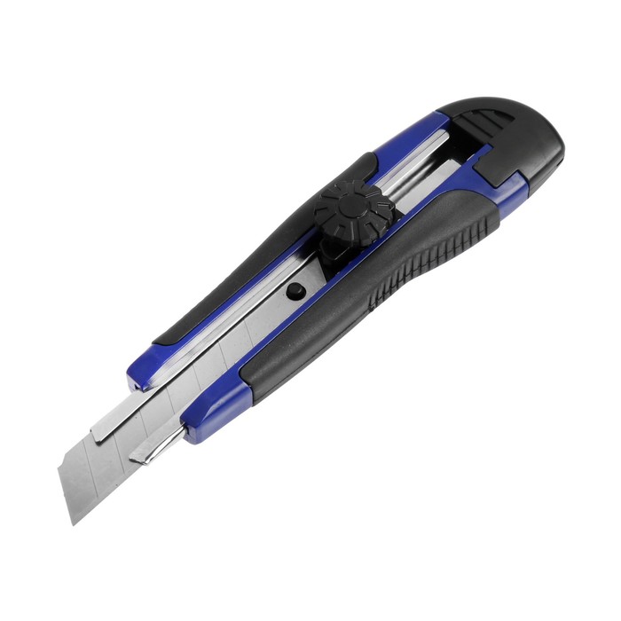 Нож TUNDRA 1006502, металлическая направляющая, винтовой фиксатор, 2К корпус, 18 мм 78914 нож 18мм выдвижное лезвие металлическая направляющая винтовой фиксатор лезвия