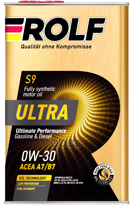 

Rolf Ultra 0w-30 A7/B7 Sp 1л Металл ROLF арт. 322945