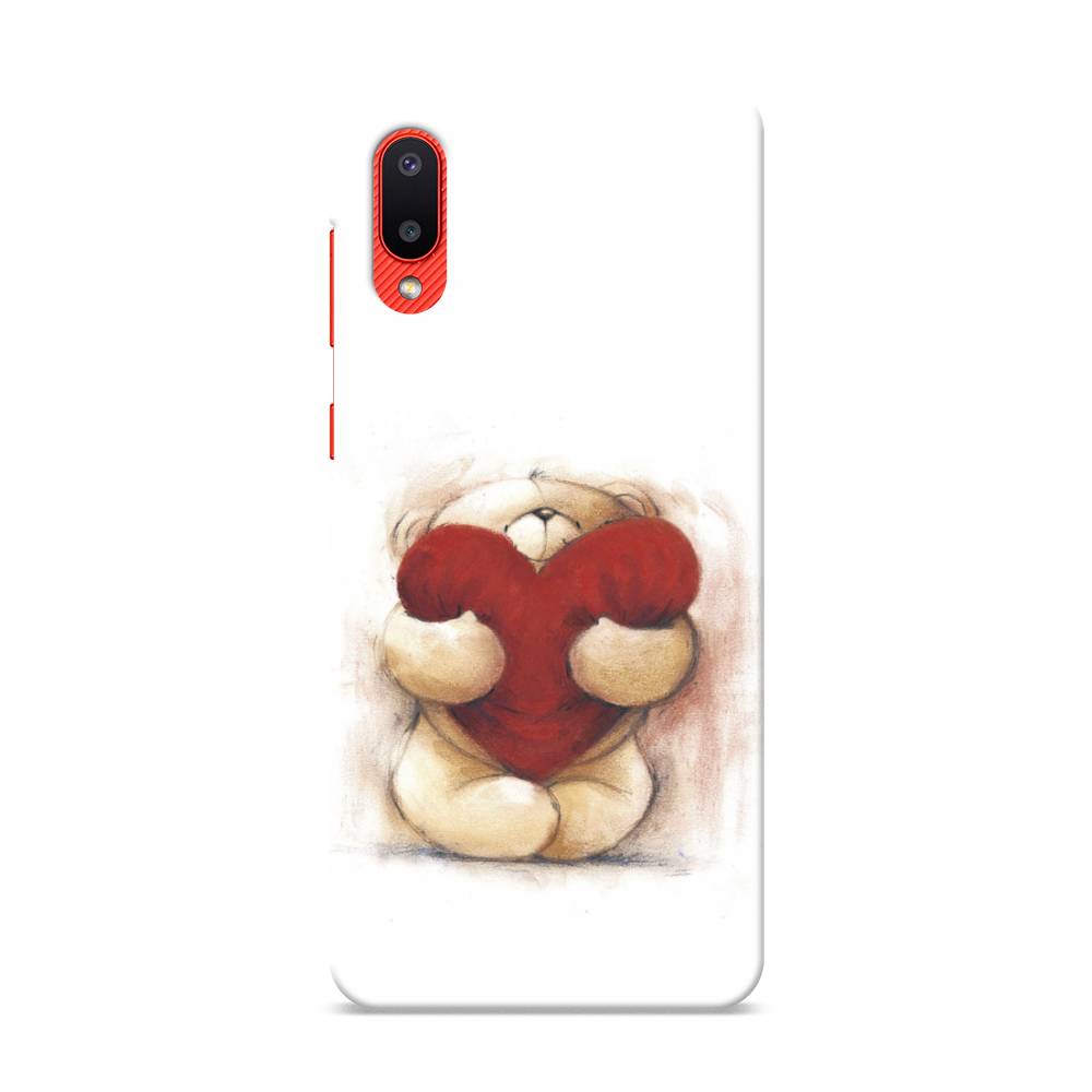 

Пластиковый чехол "Мишка с сердцем 1" на Samsung Galaxy A02, 2102520-5