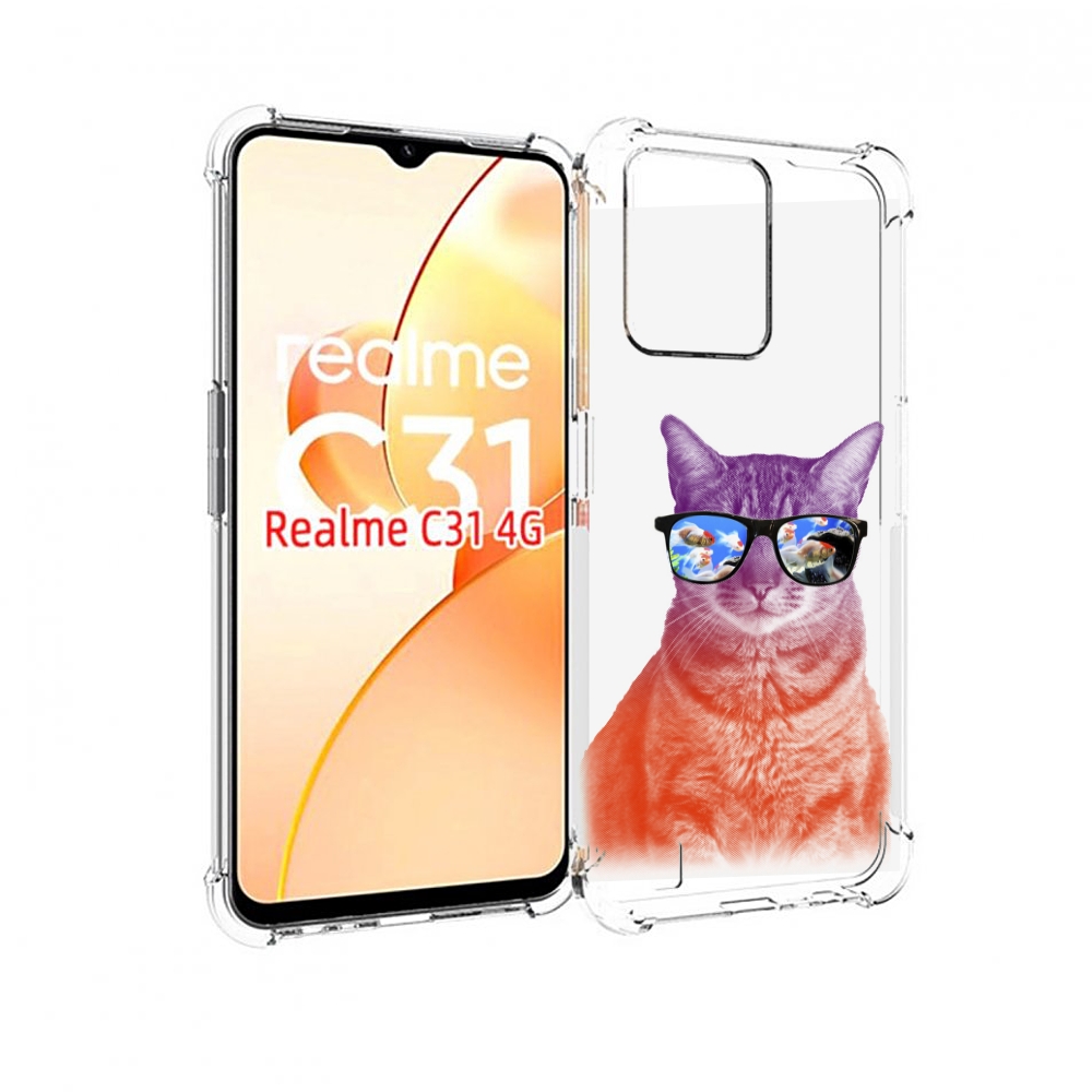 

Чехол MyPads крутой кот-2 для OPPO Realme C31, Прозрачный, Tocco