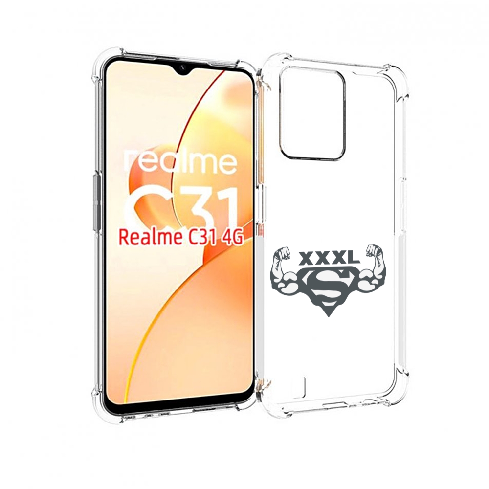 

Чехол MyPads бодибилдинг супермен для OPPO Realme C31, Прозрачный, Tocco