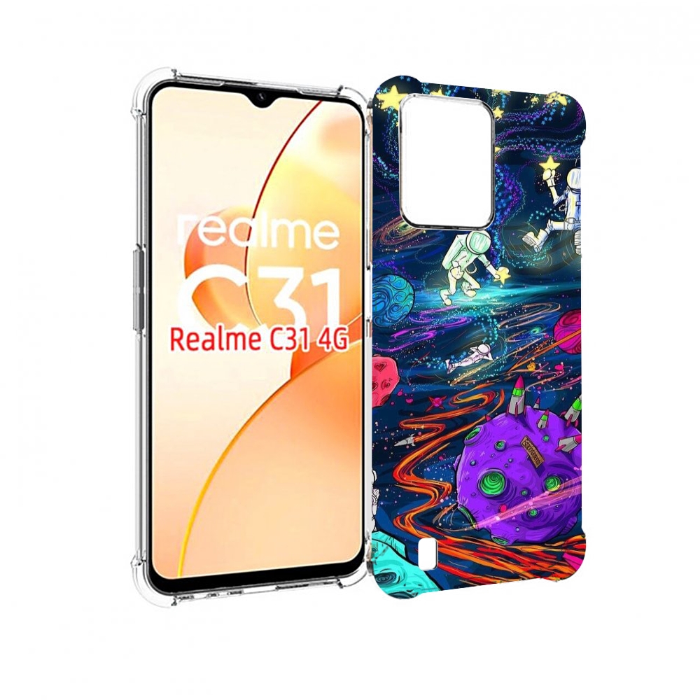 

Чехол MyPads красочный космос для OPPO Realme C31, Прозрачный, Tocco