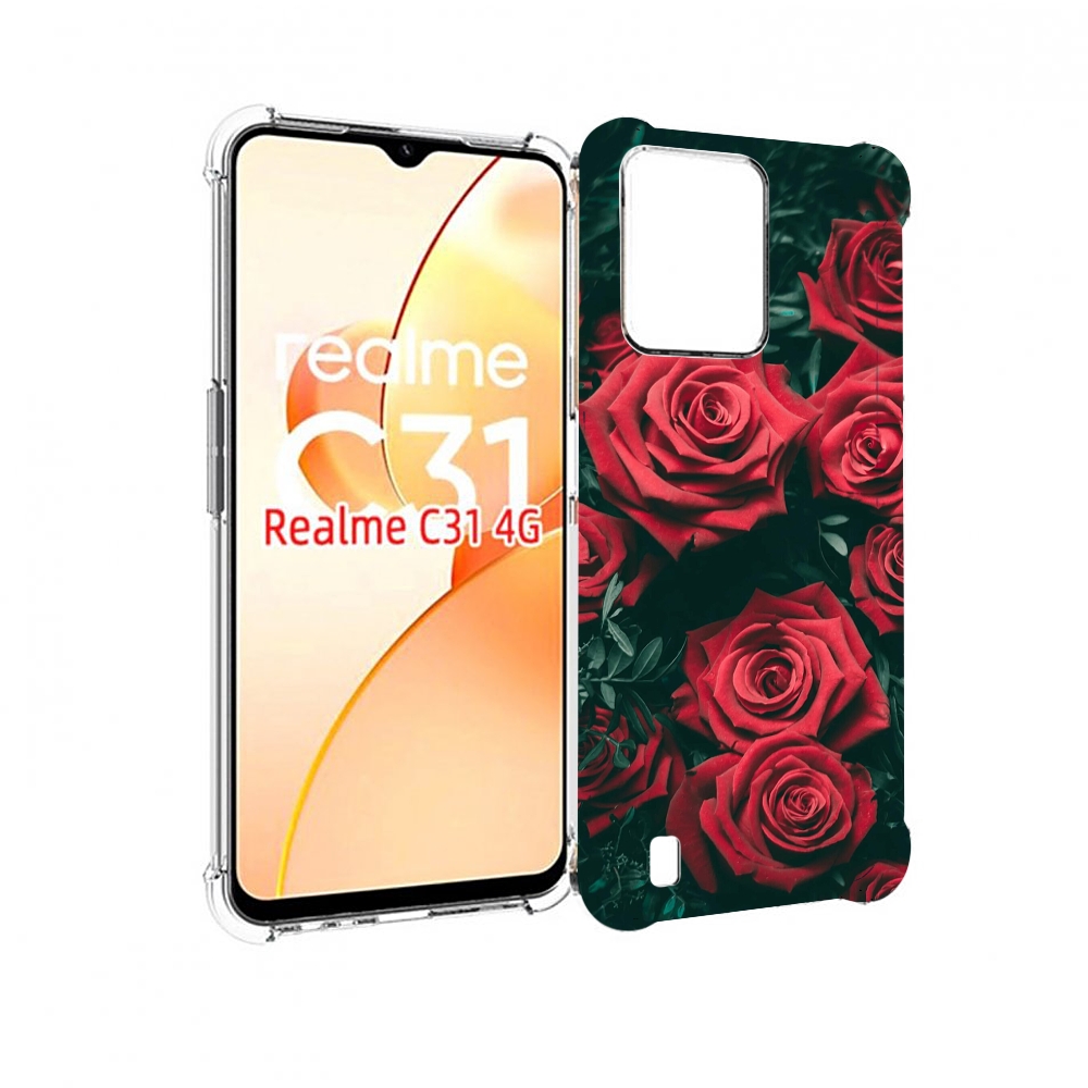 

Чехол MyPads красные-бархатные-розы для OPPO Realme C31, Прозрачный, Tocco
