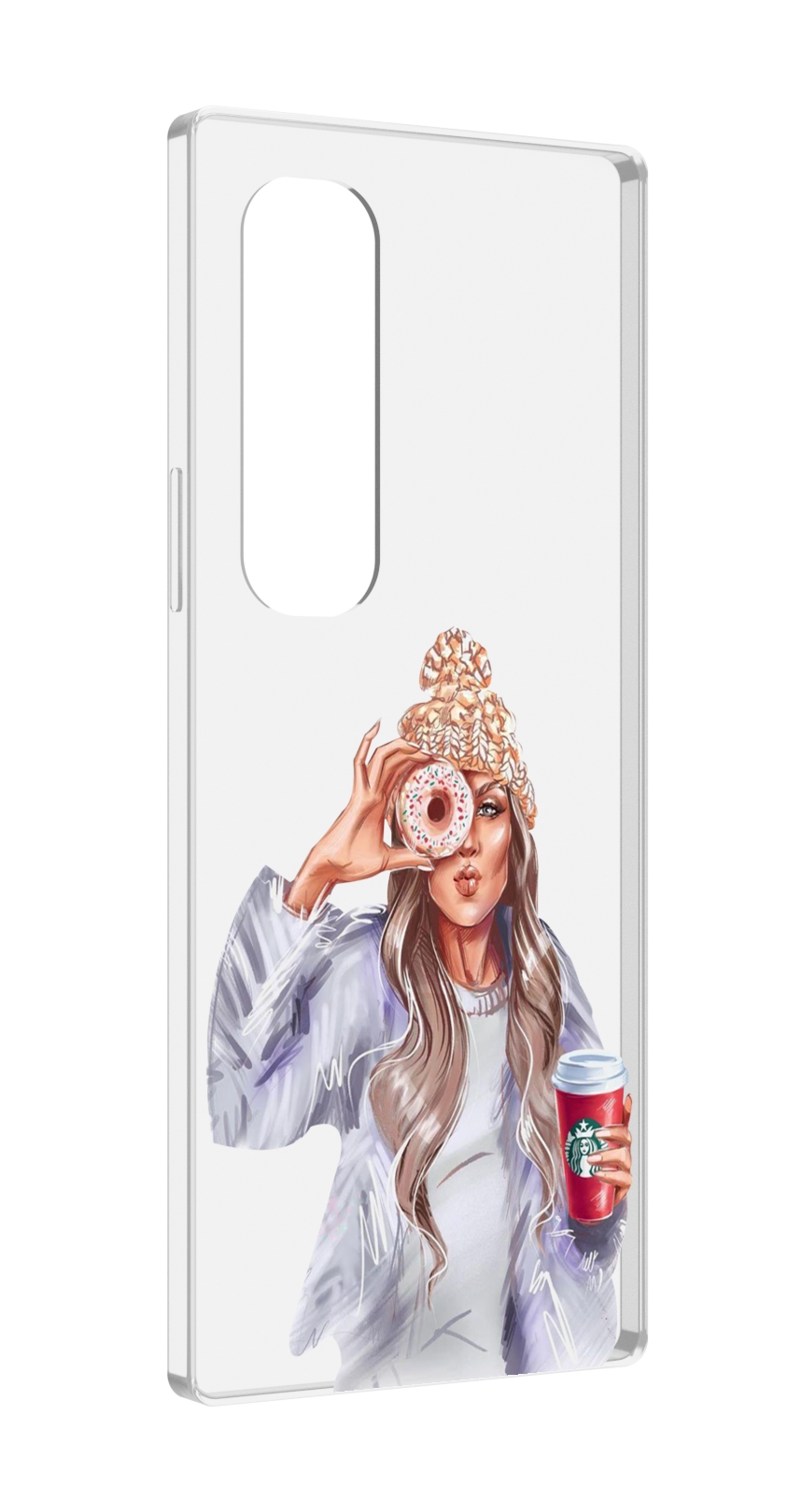 Чехол MyPads современная-девушка-в-свитере женский для Samsung Galaxy Z Fold 4 (SM-F936)