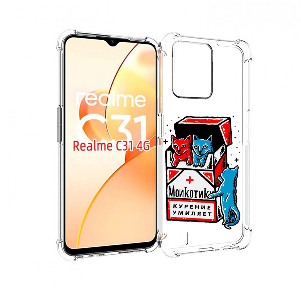 

Чехол MyPads красно-синие-коты для OPPO Realme C31, Прозрачный, Tocco